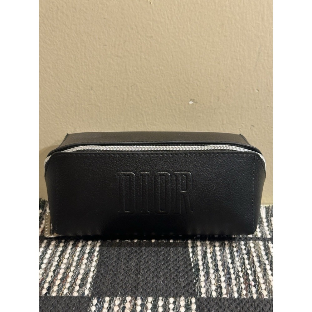 Dior Black Novelty‎ Logo Blk Silver PU Leather